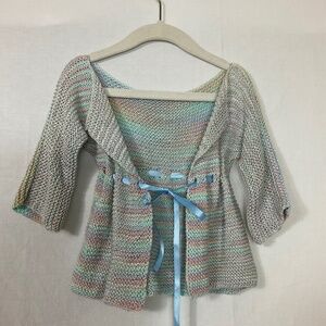 Crochet BabetteCardigan Toddler Size 1 -3 Rainbow color Toddler Sweater Size 1-3